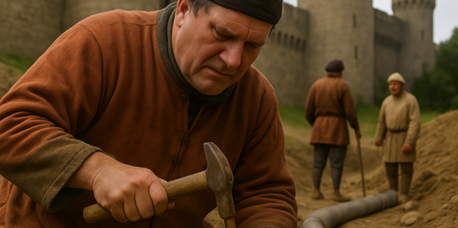 Les tuyaux de plomb du château de Westminster