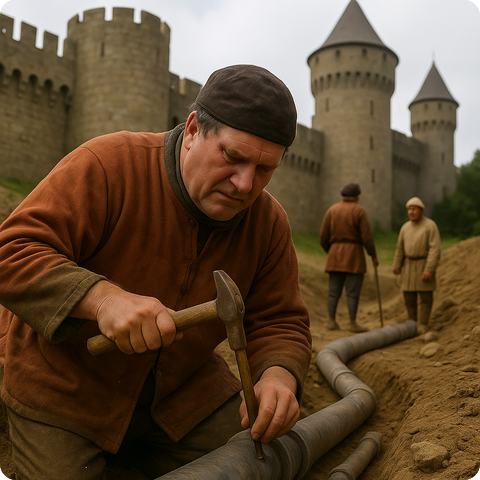 Les tuyaux de plomb du château de Westminster