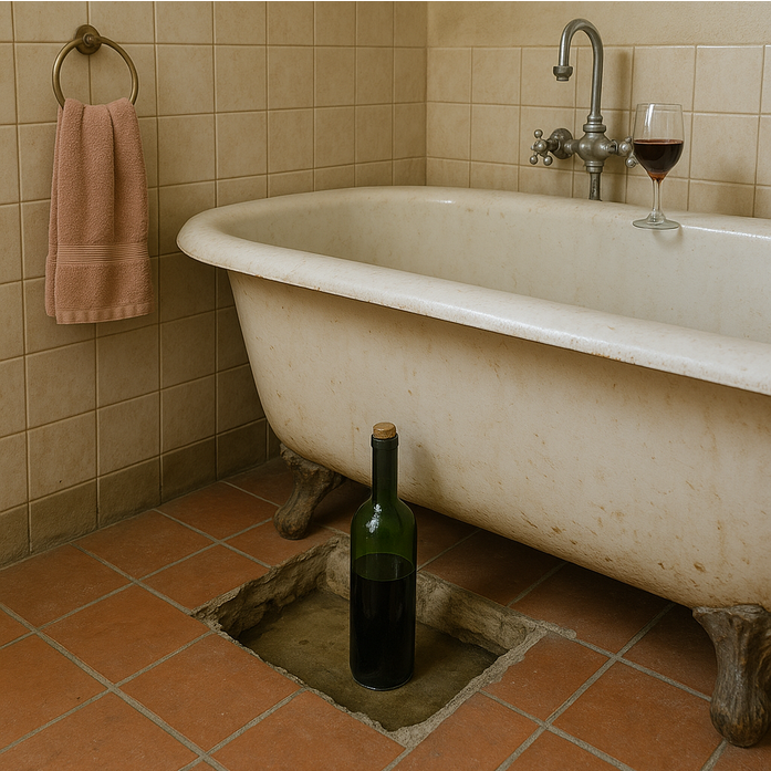 🛁 La surprise de la baignoire – L’histoire vraie du vin caché