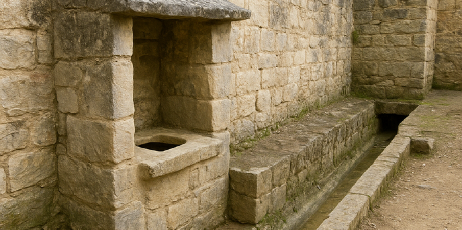 Les toilettes royales du château de Chinon